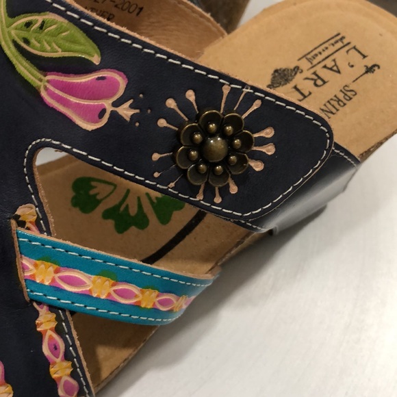 L’Atiste Swan Sandal in Navy Multi NWOB Size 40 EU US 9 - Picture 8 of 14